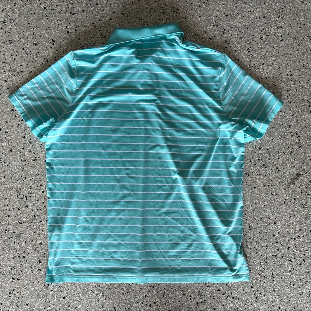 Polo by Ralph Lauren Men’s Striped Aqua Performance Polo Shirt - Picture 4 of 4